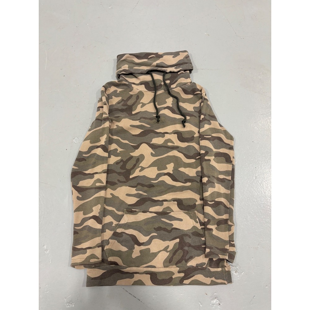 Chelsea DeBoer‎ Lily & Lottie Camo Cowl Neck Sweatshirt Tan Green Small